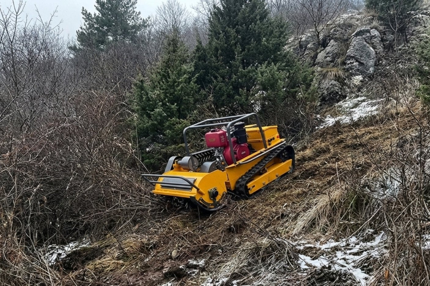 field and brush mower for hard-to-mow land