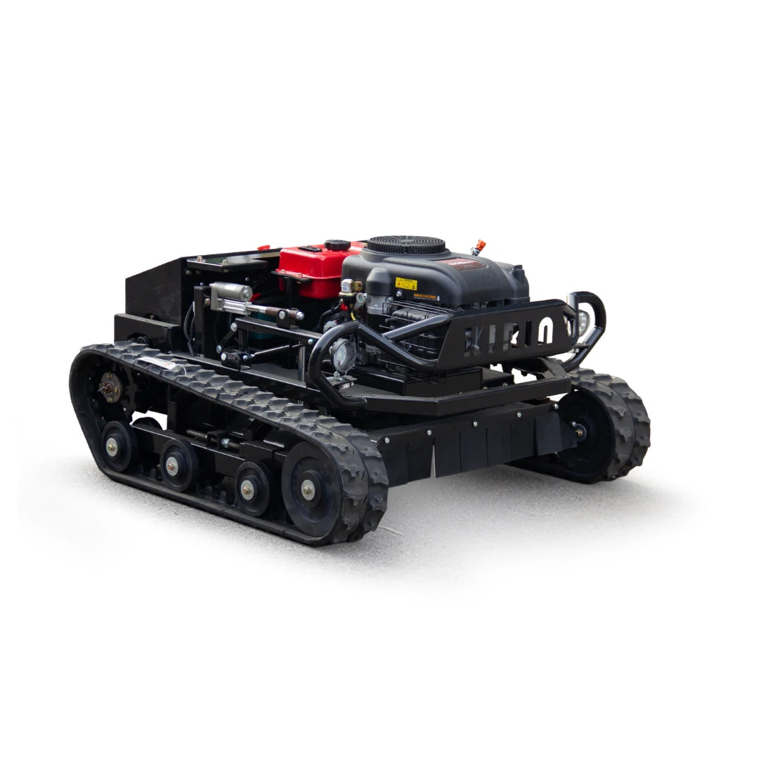 DeepKron BW80 remote control lawn mower, all-black design, 800mm cutting width, 608cc gasoline engine, adaptable to 55° slopes